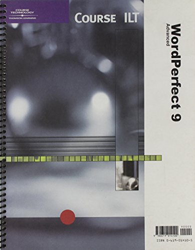 Imagen de archivo de Course ILT : Wordperfect 9 a la venta por a2zbooks