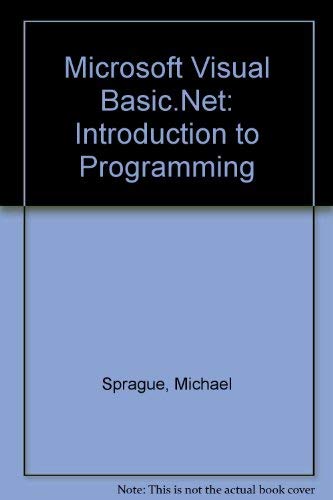 Imagen de archivo de Microsoft Visual Basic.Net: Introduction to Programming a la venta por Wonder Book