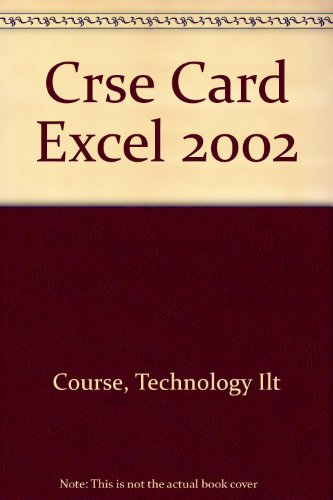 Imagen de archivo de Coursecard- Excel 2002 a la venta por a2zbooks