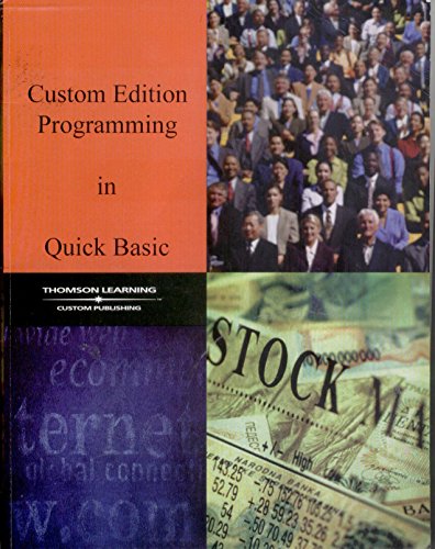 Custom Edition Programming in Quick Basic (9780619200770) by James S. Quasney