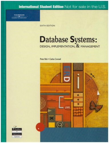 Stock image for Database Systems : Design, Implementation and Management for sale by Better World Books