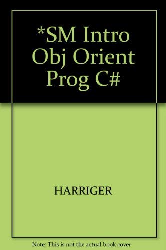 Stock image for SM Intro Obj Orient Prog C# for sale by BMV Bloor