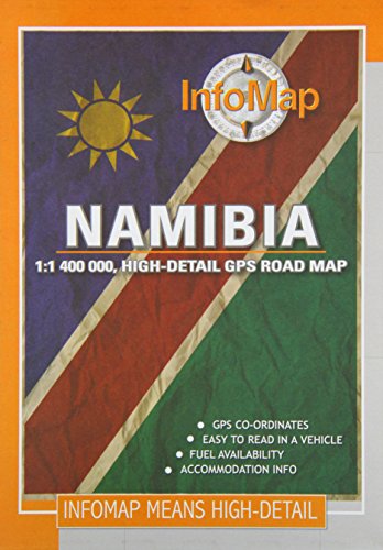 Namibia: Highly Detailed GPS Road Map (Sheet map) - Infomap