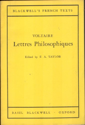 Stock image for Lettres philosophiques (Blackwell's French texts) (French Edition) for sale by HPB Inc.