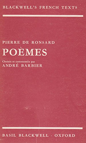 Beispielbild fr Ronsard : Poems zum Verkauf von Better World Books