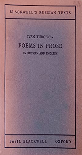 Poems in Prose (Russian Texts) (9780631024507) by Ivan Turgenev
