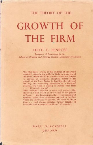 9780631058205: Theory of the Growth of the Firm