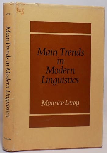 9780631082200: Main Trends in Modern Linguistics