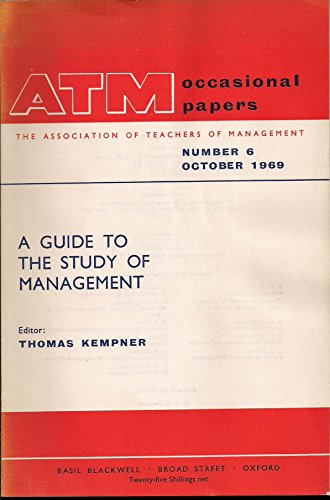Stock image for Guide to the Study of Management for sale by Stephen White Books