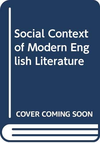 9780631097709: Social Context of Modern English Literature