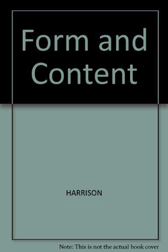 9780631114413: Form and Content