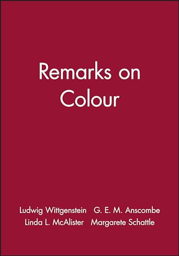 9780631116417: Remarks on Colour