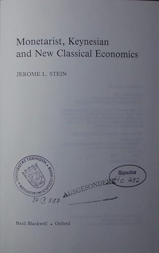 Stock image for monetarist, keynesian and new classical economics. for sale by alt-saarbrcker antiquariat g.w.melling