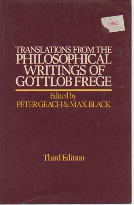 Beispielbild fr Translations from the philosophical writings of Gottlob Frege zum Verkauf von Books Unplugged