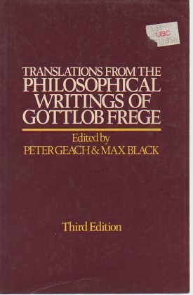 Stock image for Translations from the philosophical writings of Gottlob Frege for sale by GoldenDragon