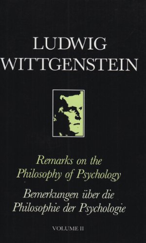 Beispielbild fr Remarks on the Philosophy of Psychology Volume 2 [Bi-lingual, German and English] Vol. Two only. zum Verkauf von Heartwood Books, A.B.A.A.