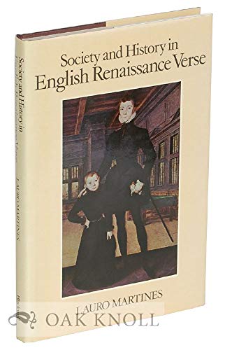 9780631141150: Society and History in English Renaissance Verse