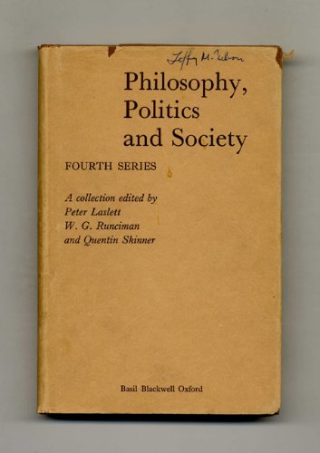 Imagen de archivo de Philosophy, politics and society, fourth series; a la venta por Jenson Books Inc