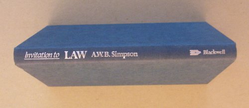 Invitation to Law (Invitation Series) (9780631145370) by Simpson, A. W. Brian