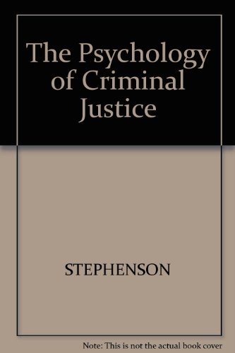 Imagen de archivo de The Psychology of Criminal Justice a la venta por Sunny Day Books
