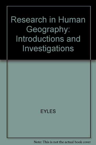 Imagen de archivo de Research in Human Geography : Introductions and Investigations a la venta por Better World Books