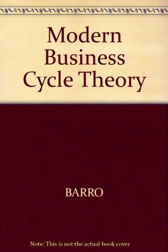 Handbook Modern Business Cycle Theory (9780631152712) by Robert J. Barro