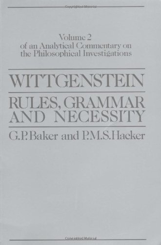 9780631161882: Wittgenstein: Rules, Grammars and Necessity (v. 2) (Analytical Commentary on the "Philosophical Investigations": An Analytical Commentary on the Philosophical Investigations)