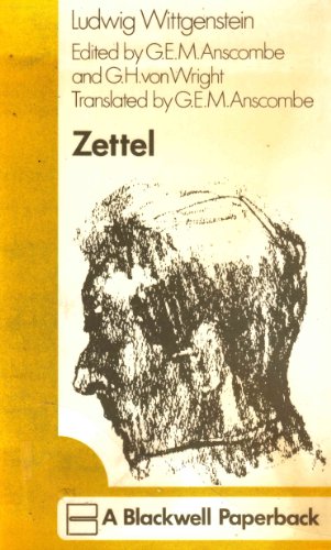 Zettel: Parallel Text (Set books / Open University) (9780631169505) by Ludwig Wittgenstein