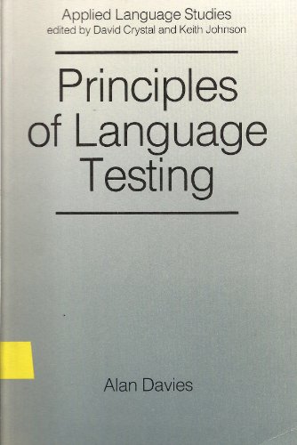 Imagen de archivo de Principles of Language Testing a la venta por Better World Books