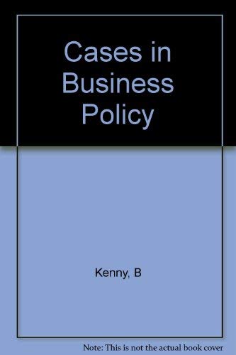 Beispielbild fr Cases in Business Policy. Second Edition zum Verkauf von Zubal-Books, Since 1961