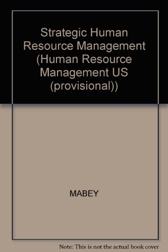 9780631185048: Strategic Human Resource Management (Human Resource Management US (provisional))