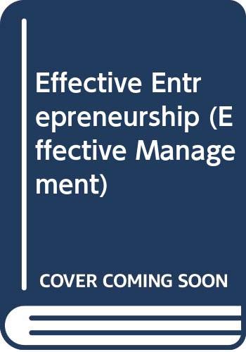 Effective Entrepreneurship (Effective Management) (9780631191179) by Anderson, Alan; L, Null