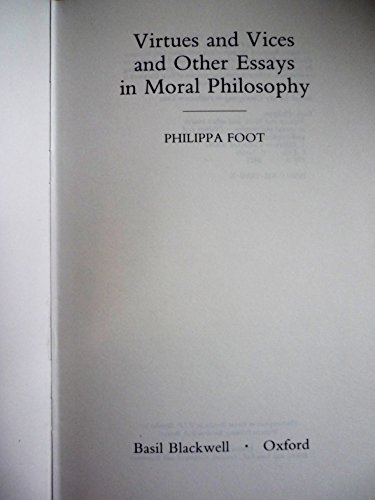 9780631192008: Virtues and Vices and Other Essays in Moral Philosophy