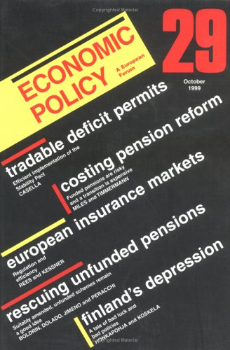 Stock image for Economic Policy: A European Forumm October 1999 for sale by Tall Stories BA