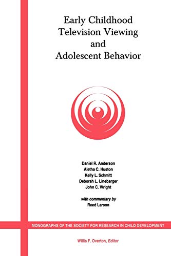 9780631229223: Early Childhood Television Viewing and Adolescent Behavior, Volume 66, Number 1 (Monographs of the Society for Research in Child Development)