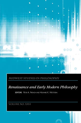 Imagen de archivo de Renaissance and Early Modern Philosophy: Midwest Studies In Philosophy V26 a la venta por Revaluation Books