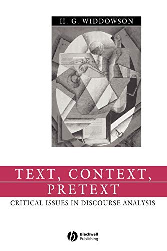 Beispielbild fr Text Context Pretext: Critical Issues in Discourse Analysis: 10 (Language in Society) zum Verkauf von WorldofBooks