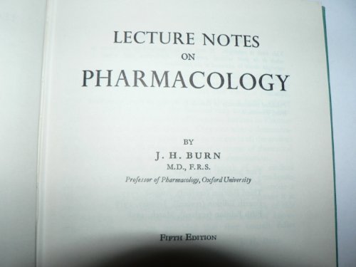 Imagen de archivo de Lecture Notes on Pharmacology a la venta por Better World Books