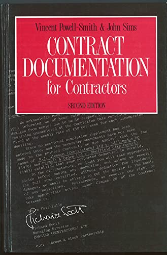 Beispielbild fr Contract Documentation for Contractors zum Verkauf von AwesomeBooks