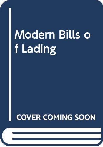 Modern Bills of Lading (9780632025060) by Todd MA BCL, Paul