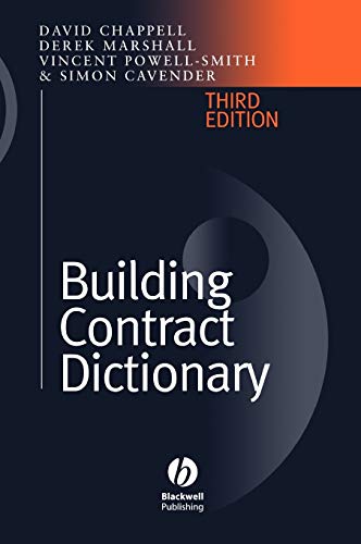 Imagen de archivo de Building Contract Dictionary a la venta por Better World Books Ltd