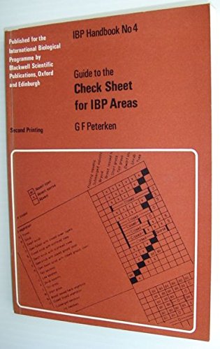 Imagen de archivo de Guide to the Checksheet for IBP Areas (IBP Handbook No. 4) a la venta por Vashon Island Books