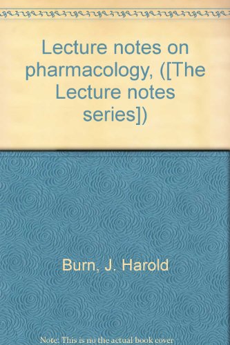 9780632051106: Lecture notes on pharmacology, ([The Lecture notes series])
