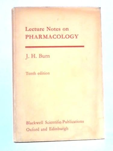 Beispielbild fr Lecture Notes on Pharmacology zum Verkauf von Better World Books