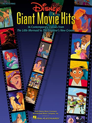Stock image for Disney Giant Movie Hits: 36 Contemporary Classics from The Little Mermaid to The Emperor's New Groove (Big-Note Piano) for sale by Jenson Books Inc