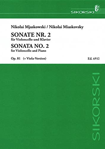 9780634085079: Miaskovsky - Sonata No. 2, Op. 81: For Violoncello And Piano Viola Version Included