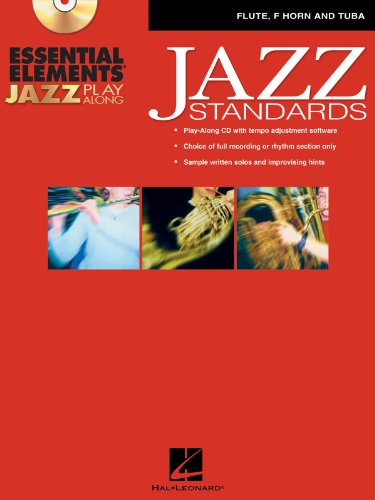 9780634091858: Essential Elements Jazz Play-along - Jazz Standards: Flute, F Horn and Tuba B.c.
