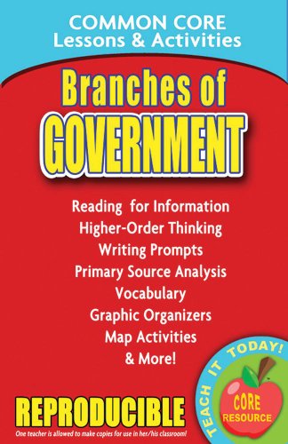 Beispielbild fr Branches of Government: Common Core Lessons & Activities zum Verkauf von SecondSale