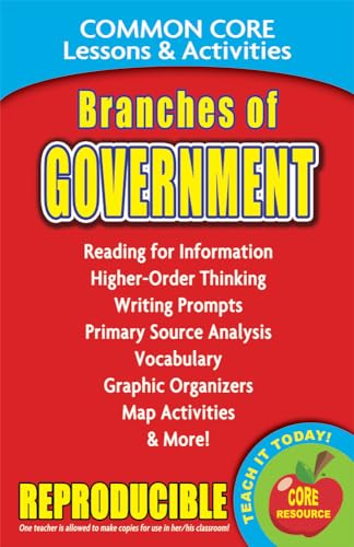 Imagen de archivo de Branches of Government: Common Core Lessons & Activities a la venta por SecondSale