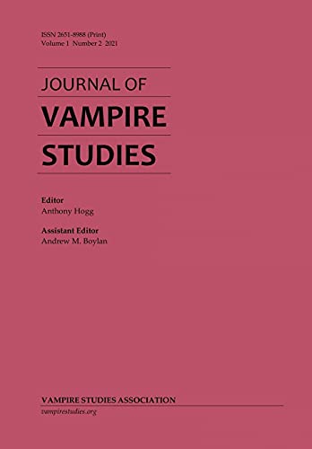 Stock image for Journal of Vampire Studies: Vol. 1, No. 2 (2021) for sale by GF Books, Inc.